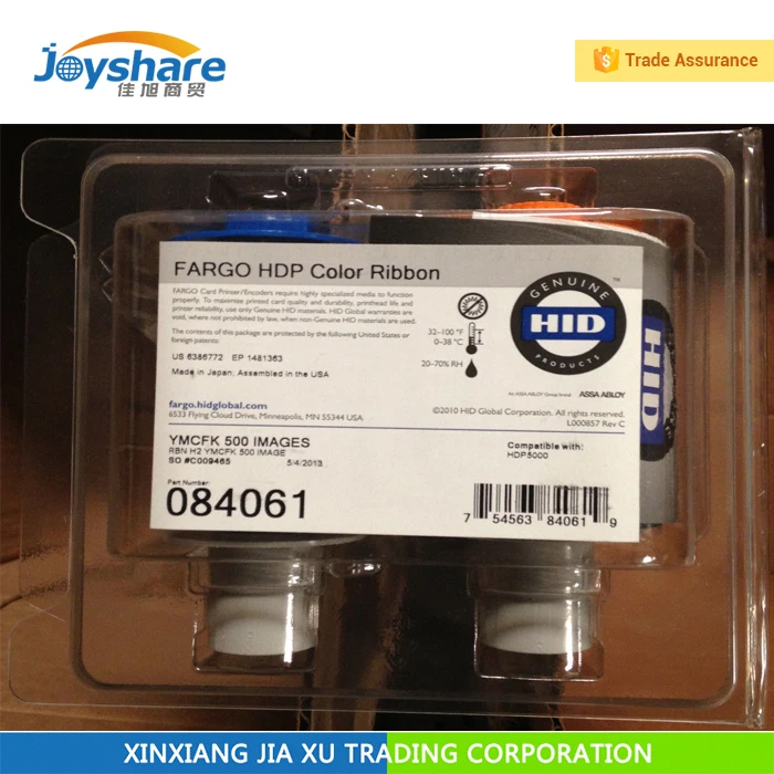 Fargo 84061 084061 YMCFK полноцветная лента из смолы с флуоресцентной панелью 500 принтов в