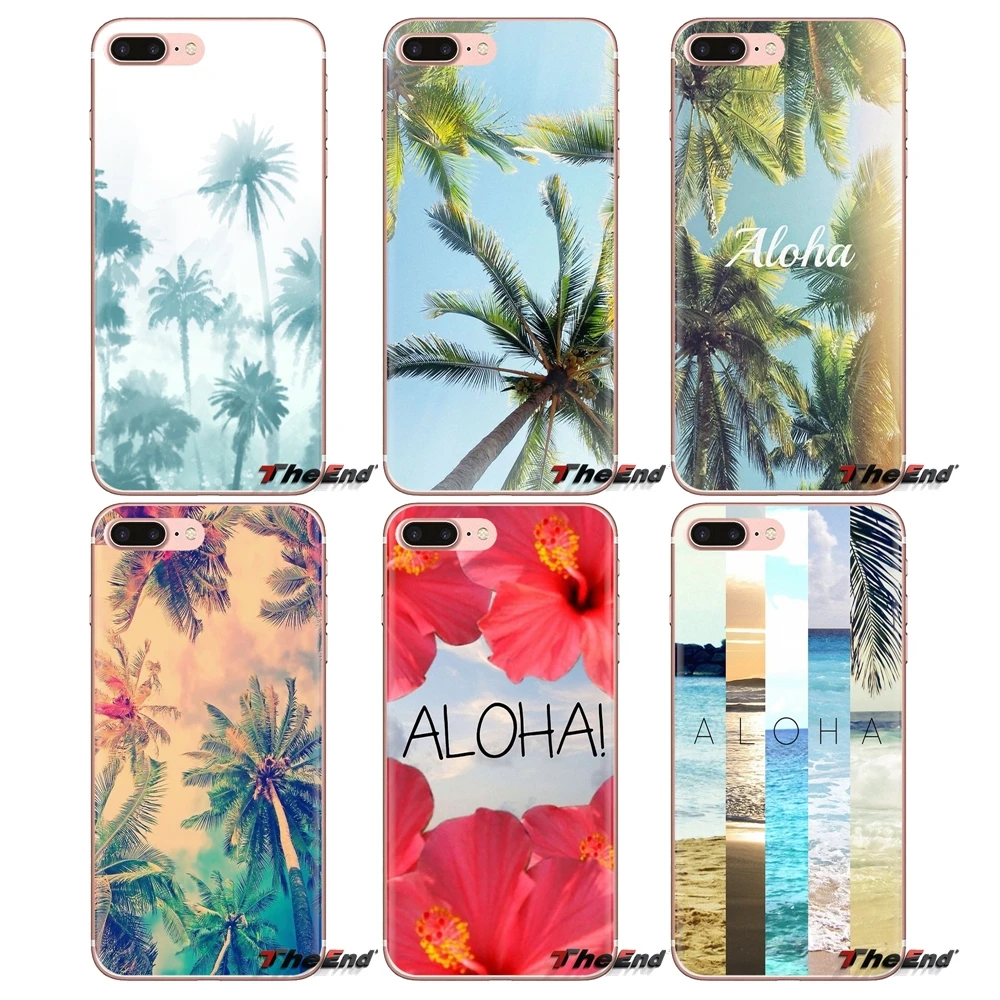 

For LG Spirit Motorola Moto X4 E4 E5 G5 G5S G6 Z Z2 Z3 G2 G3 C Play Plus Mini Aloha Palm Trees Soft Transparent Cases Covers
