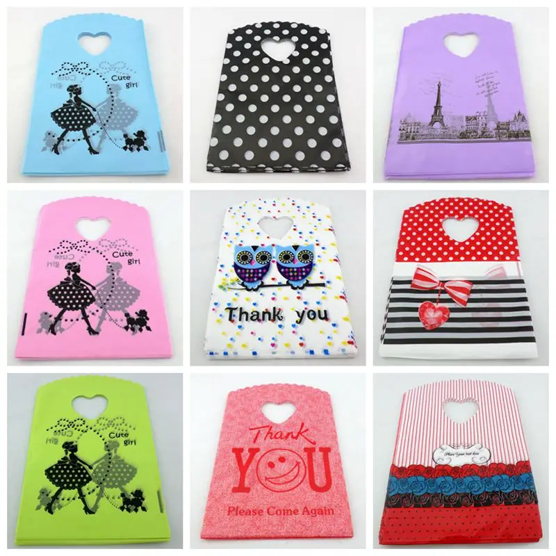 

Multi-Styles Pretty Pattern Plastic Small Pouches Bag 13x20cm Jewelery Wedding Candy Birthday Gift Packing Bags