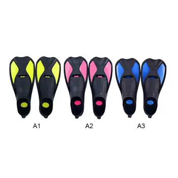 

1 Pair Swimming Fins Adult Short Snorkeling Shoes Beginner Snorkeling Foot Flippers Diving Fins with Heel