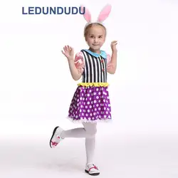 Bunny Girl Костюмы для косплея Для детей милый кролик платье для девочек Дети Хэллоуин вечерние Необычные костюм