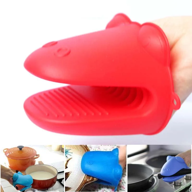 Cute Animal Shpe Hippo Microwave Oven Mitt Insulated Non slip Heat