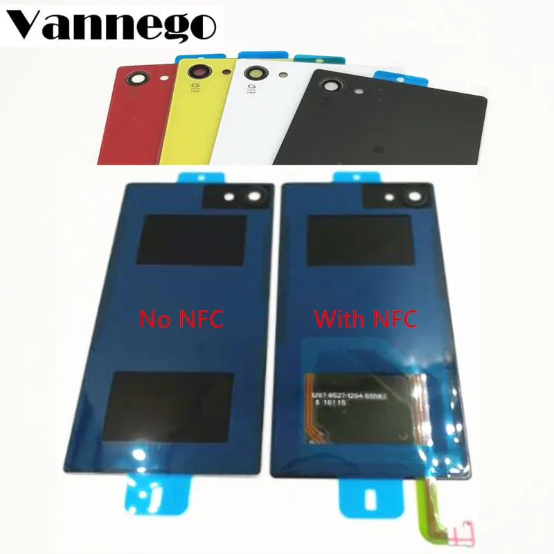 

For Sony Xperia Z5 Compact E5803 E5823 Back Glass Battery Door Housing Rear Back Cover Z5 Mini Replacement Spare Parts NFC