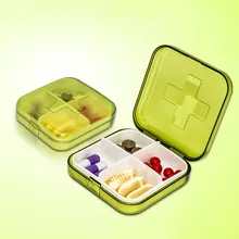 Таблетки Дела Сплиттеры Мини 4 Слоты Портативный Медицинский Pill Box Медицина Наркотиками Дело Организатор Новый g6927