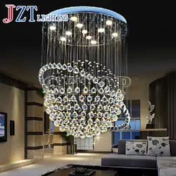 T роскошный кристалл Крытый лампы творческих современный подвесной светильник для пентхаус этаже зал лестницы теллурий Форма с