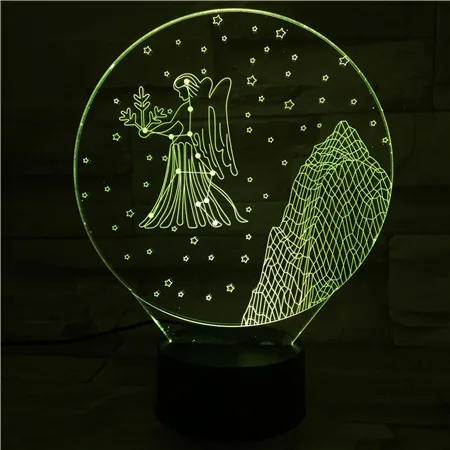 

Western zodiac signs Night Light LED Touch Sensor 7 Color Changing Childrens Kids Baby Nightlight Gift Virgo Table Lamp desk
