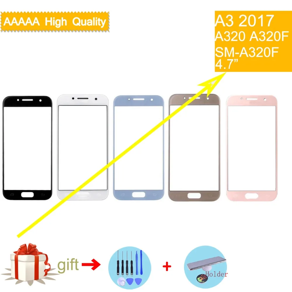 

TouchScreen For Samsung Galaxy A3 2017 A320 A320F SM-A320F A320Y Touch Screen Front Panel Glass Lens Front Outer LCD Glass Panel