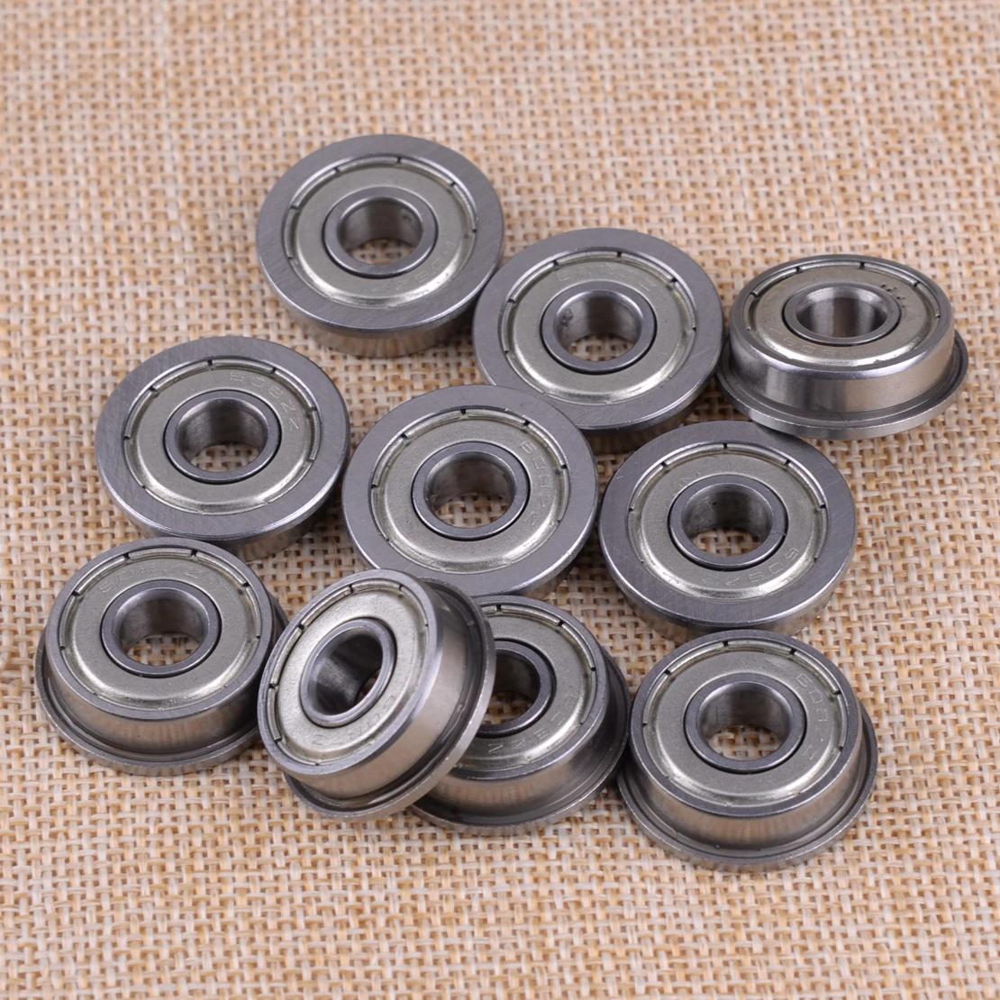 LETAOSK 10Pcs Metric Bearing Steel Flange Flanged Deep Groove Ball