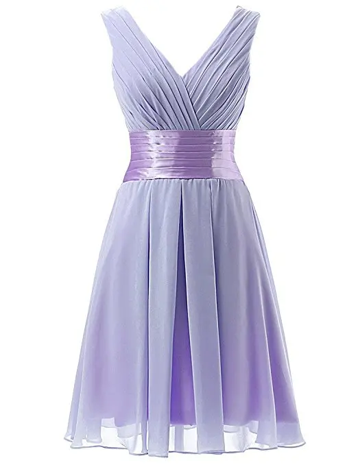 

Popodion Bridesmaid Dresses Chiffon Purple Dress for Wedding Party Short Bridesmaid Dress ROM80129