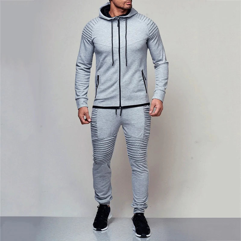 Casual Men Set Fashion Solid New Fashion Male Hooded Sweatshirt + Pants Tracksuit Pockets Drawstring Sportwear Set Plus Size Casual Men Set Fashion Solid New Fashion Male Hooded Sweatshirt + Pants Tracksuit Pockets Drawstring Sportwear Set Plus Size