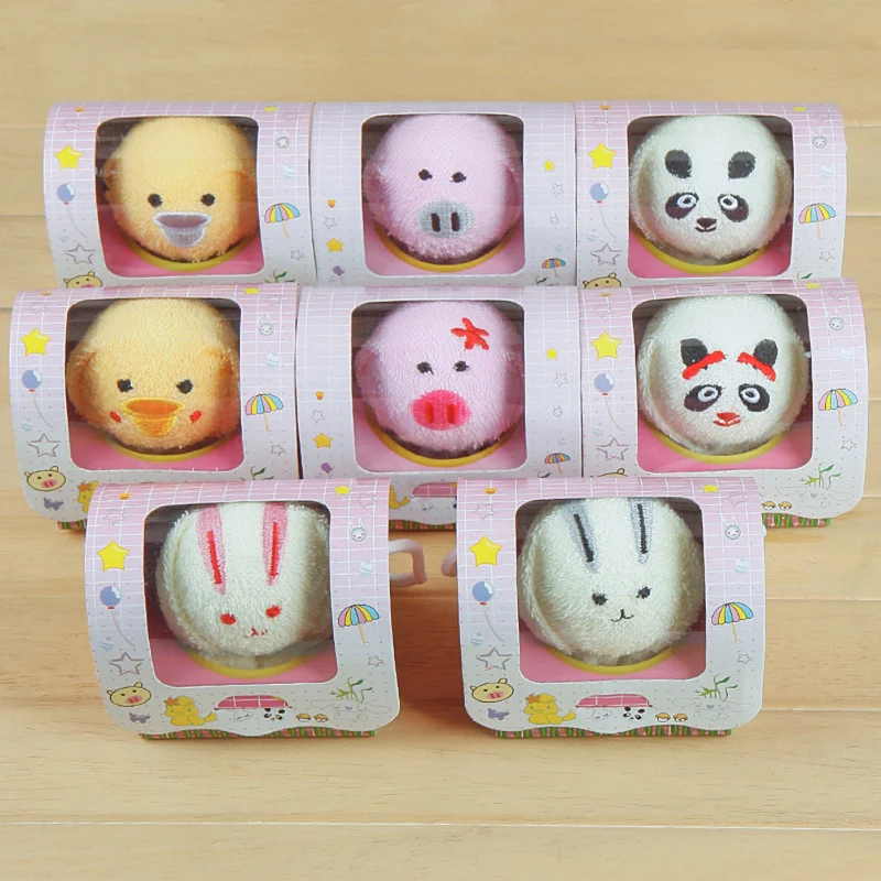 

4 Styles Set with Embroidery Cotton Panda Pig Towels Cute Animal Compressed Travel Towels Set Gift Bath Set Couple Wear