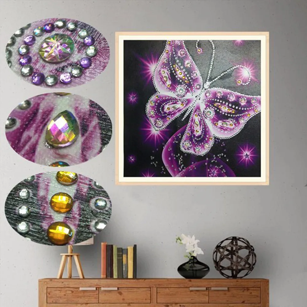 

Butterfly Diamond Painting Special Shaped Diamond Mosaic DIY 5D Partial Drill Cross Stitch Needlework Diamond Embroidery