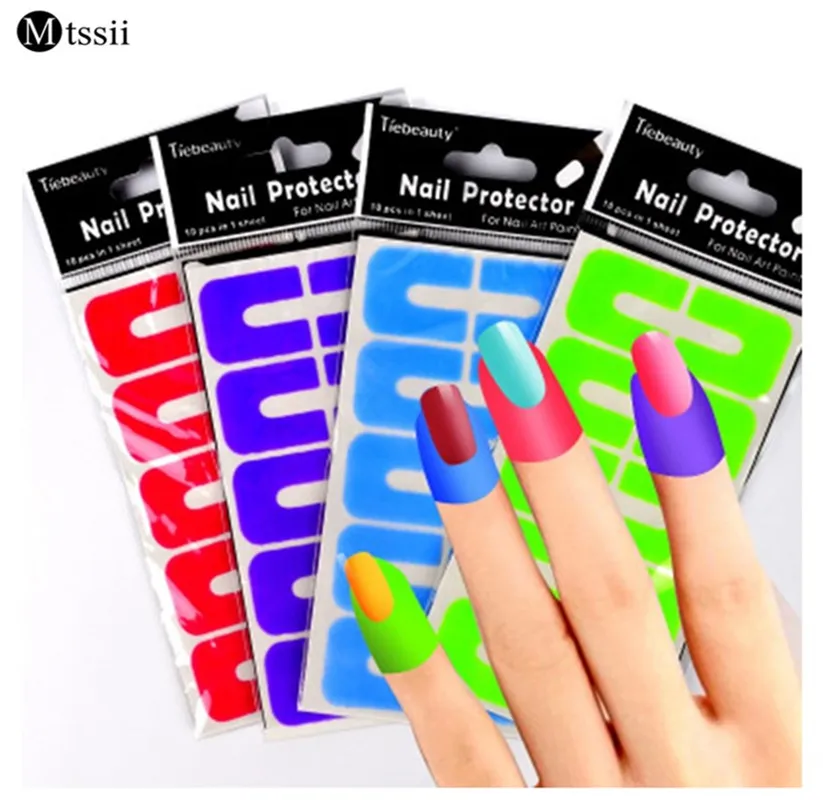 

Mtssii 1 Sheet/Set Nail Polish Protector Shield Tool Elastic Nail Art Stickers Full Cover Case Keep Nail Polish From Spilling