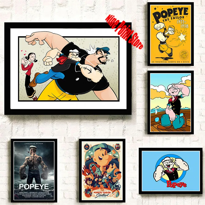 Popeye Матросская бумага с покрытием классический постер для фильма декор