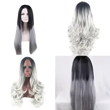 Для женщин женские длинные прямые Полный волос Косплэй вечерние синтетический Аниме Парики 12*8*2 см