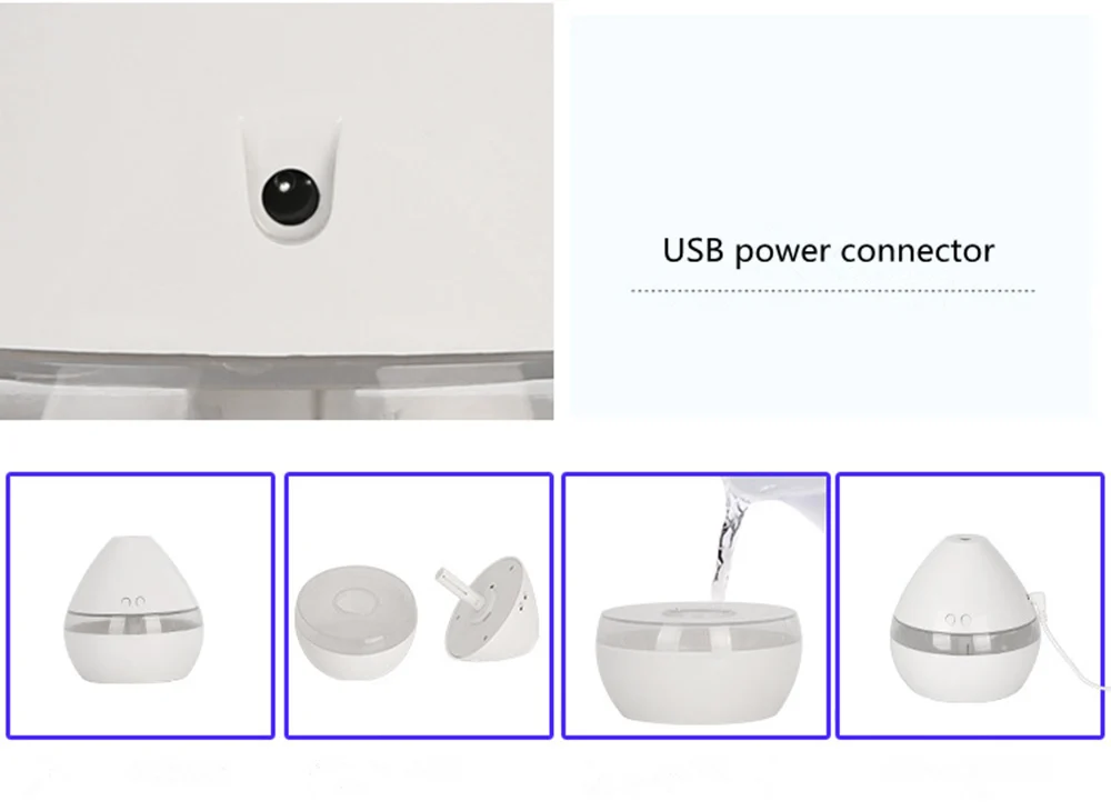 DEKAXI 300 мл в форме капли USB увлажнитель воздуха белый Арома диффузор эфирное масло диффузор для дома автомобиля номер мини увлажнитель