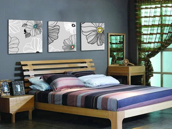 

3 Pieces Abstract canvas art flowers grey print painting for modern home Living Room decor Drop Shipping