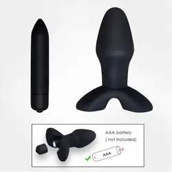 Абая фаллоимитатор с анальной перемычкой игрушки для мужчин/Для женщин, черный медицинского силикона Анальная пробка продукты секса для