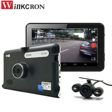 7 inch Android GPS Navigation Car DVR Camera Car Rearview camera wifi 16GB Dual lens AV-IN With Parking Camera Truck vehicle