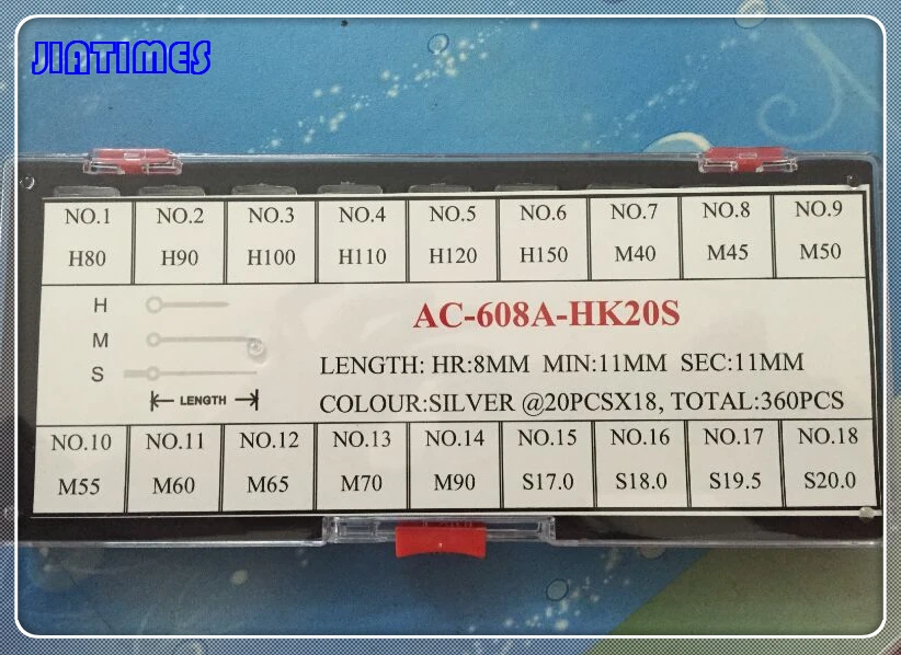 

Free Shipping 1 Set Silver Watch Hand Set for Watch Repair 360pcs in total