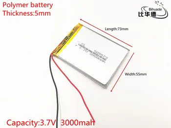 

3.7V 3000mAh 505573 Lithium Polymer Li-Po li ion Rechargeable Battery cells For Mp3 MP4 MP5 toy mobile bluetooth