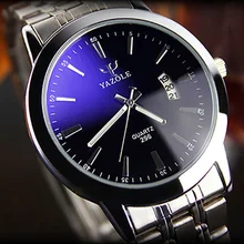 YAZOLE Marque De Luxe Complet En Acier Inoxydable Analogique Affichage de la Date Hommes de Quartz Business Watch montre Homme Montre Relogio masculino