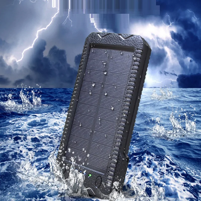 15000mAh Solar Power Bank Portable External Battery Solar Powerbank Charger with Electric Cigarette Lighter for Smart Phone
