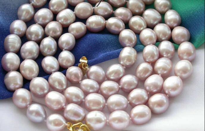

FREE shipping> z3410 NATURAL 32" 12MM lavender rice FW CULTURED PEARL NECKLACE 6.07