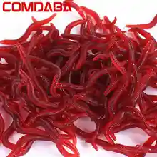 Hot sale 50Pcs/lot 3.8cm Simulation Earthworm red Worms Artificial Fishing Lure Tackle Soft Bait Lifelike Fishy Smell Lures Red