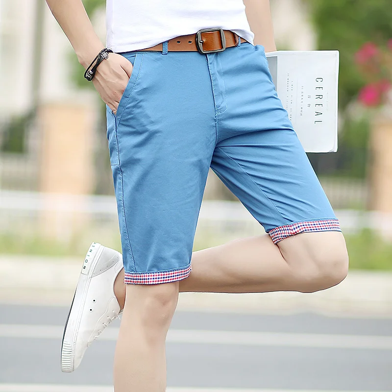 Модные летние Брендовые мужские шорты до колена; модная одежда; однотонные шорты; повседневные брюки; мужские широкие брюки; Hombre 28-41