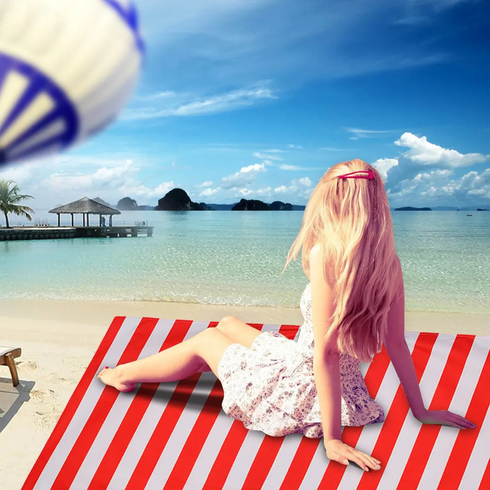 Striped Extra Large Microfibre Lightweight Beach Towel Quick Dry Travel Towel 168*88cm
