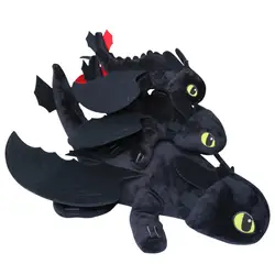 Высокое качество Как приручить дракона Беззубик Черный Дракон плюшевая игрушка ночь куклы фурия чучело Плюшевые игрушечные лошадки 60 см