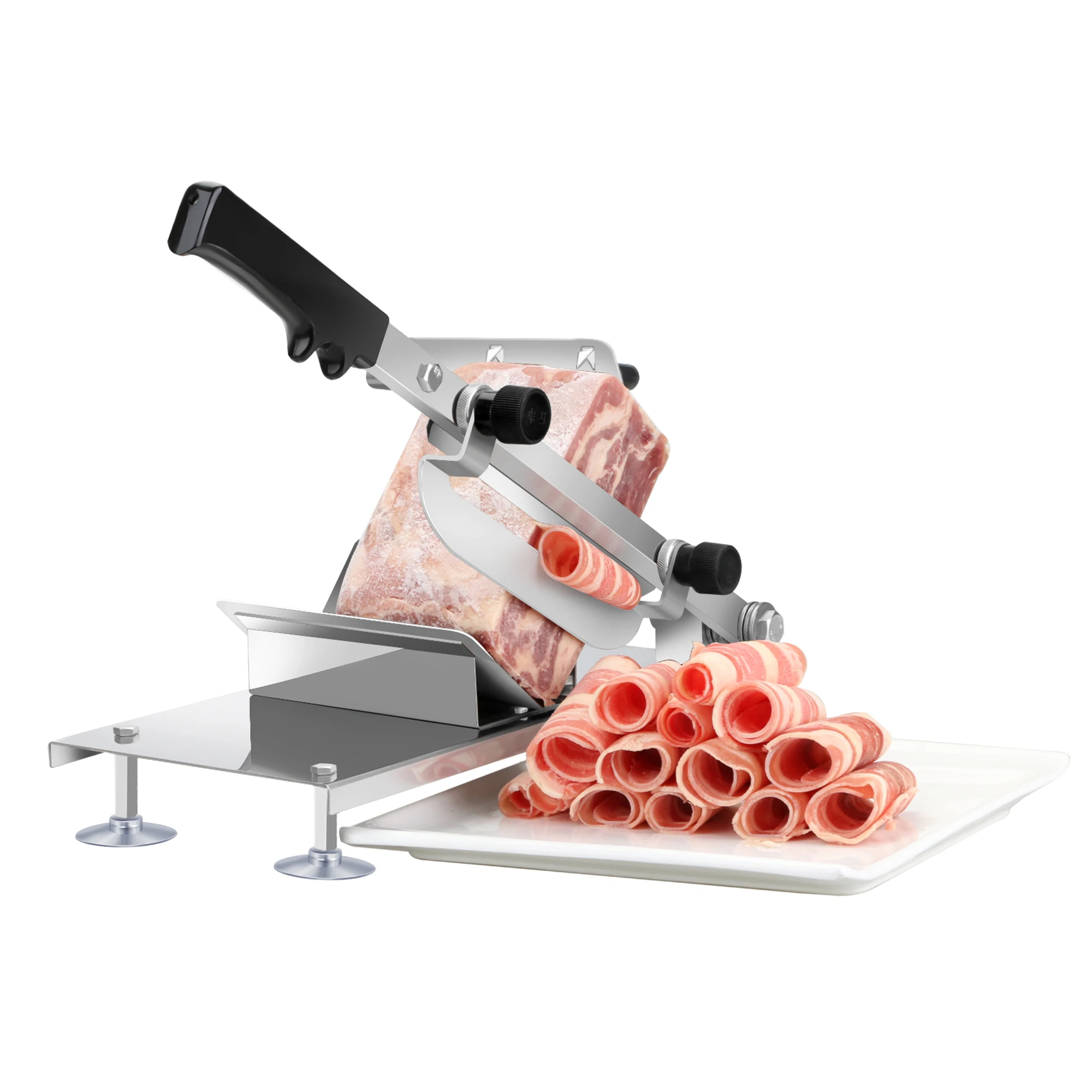 

Beef and Mutton Manual Meat Slicer Home Cut Fat Cattle Mutton Roll Slicer Frozen stainless steel Meat Grinder blade adjustable