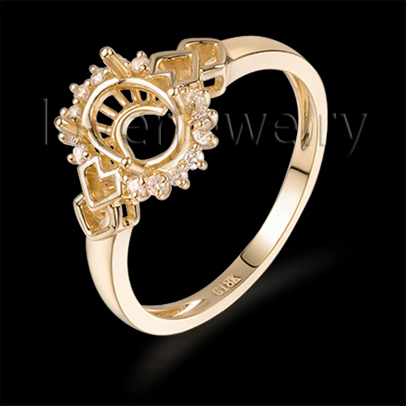 

Hot Sale 5x7mm Oval Ring Mountings For Gemstone In 18K Yellow Gold WU262