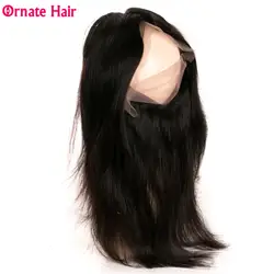 Объемные малазийские прямые волосы 360 Кружева Фронтальная застежка человеческие волосы плетение 10-20 дюймов бесплатная часть натуральный
