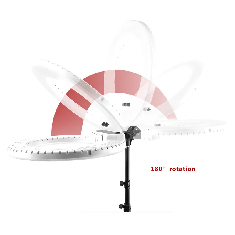 Fosoto FT-R480 кольцевой светильник 18 дюймов фотографический светильник ing 3200-5800K с регулируемой яркостью светодиодный кольцевой светильник штатив и зеркало для камеры телефона