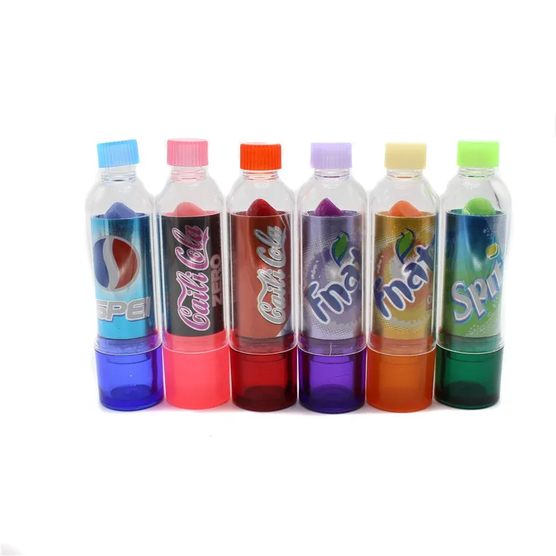 HOT Rainbow Color changeable cute Lip Balm cola Lipstick Wax Cup Lip Smacker Baby Lips Balm