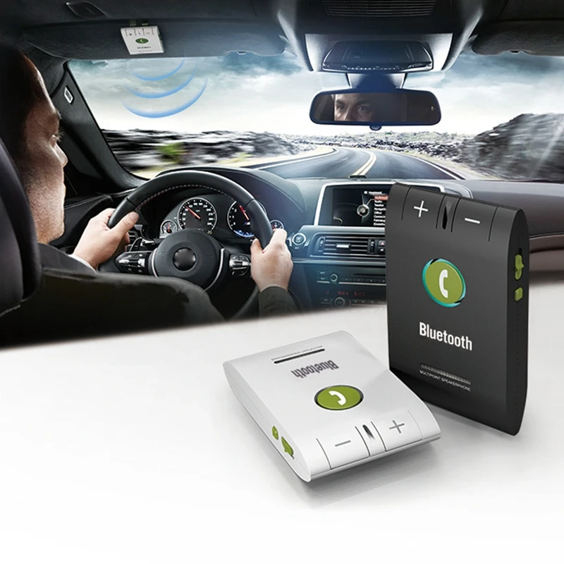 

SITAILE Handsfree Bluetooth 4.0 Speakerphone Wireless phone Auto Car Kit with Car Charger A2DP support voice Call ID report