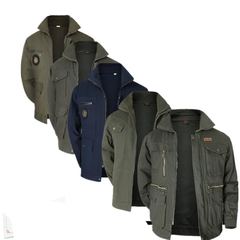 

Air Force Pilot Military Jacket Men Spring Cargo Tactical Bomber Jacket Male Casual Zipper Flight Cotton Coat Jacket Size M-4XL