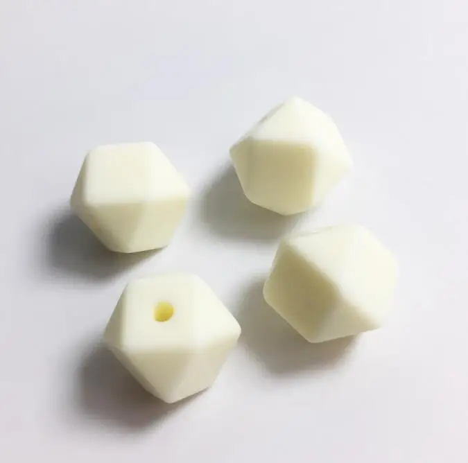 Карамельный цвет дизайн мини силиконовые шестигранные шарики 11 мм геометрические шарики силиконовые прорезыватели для зубов для детский прорезыватель BPA безопасные шарики - Цвет: beige