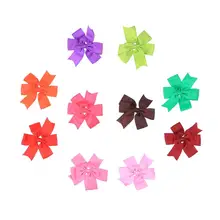 10 шт Детские Девочки заколки для волос ленты Бутик волос банты для волос заколки-пряжки для волос аксессуары для волос(случайные цвета