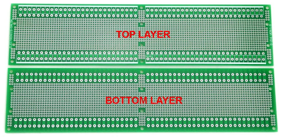 Двухсторонний Прототип PCB, универсальная плата, 296x72 мм