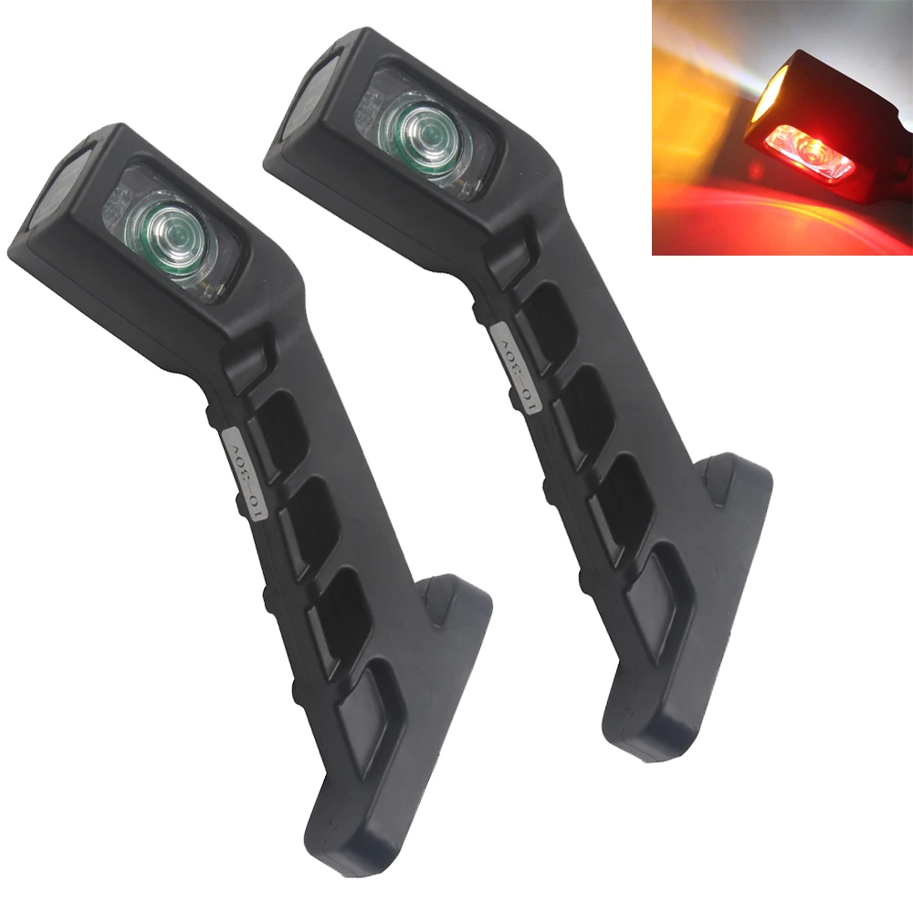 

1 Pair 10-30V Truck Trailer Auto 4 LED Side Marker Lights Stop Lamp Indicator Light Turn Signal Light Red White Amber