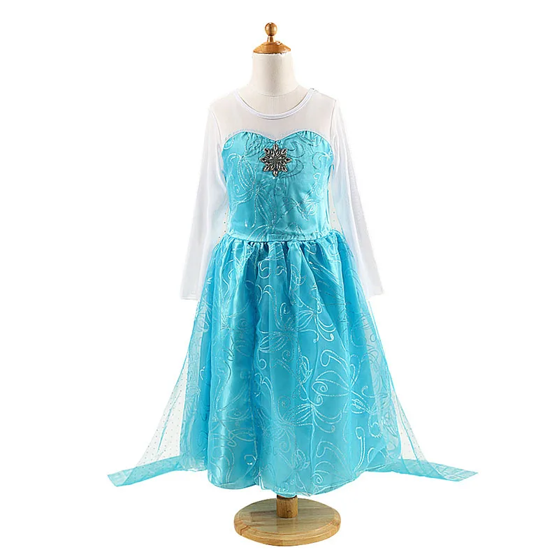 

Girls Elsa Elza Princess Dress Kids Summer Cristal Costume with Cape Children Snow Queen Halloween Party Cosplay Fantasia Dress