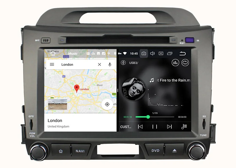Perfect Belsee for Kia Sportage Android 8.0 Car Radio Stereo GPS Navigation with DVD Player Octa Core 4GB Ram WiFi Bluetooth Mirrorlink 1