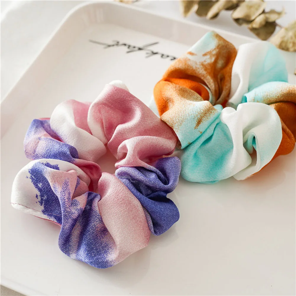 

2019 New Women Lovely Silky Satin Hair Scrunchies Hairbands Bright Color Hair Tie Stretch Ponytail Holders Hair Accessories