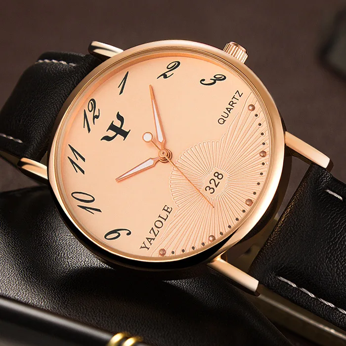 YAZOLE 2019 Fashion Quartz Watch Men Watches Rose Gold Top Brand Luxury Male Clock Business Mens 3