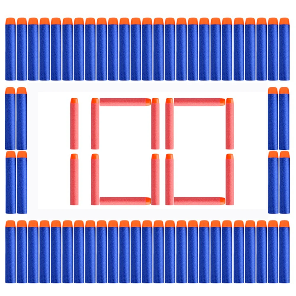 

100PCs Soft Hole Head 7.2cm*1.3CM Refill Darts Toy Gun Accessories EVA Bullets For Nerf Retaliator Series Blasters Mega Children