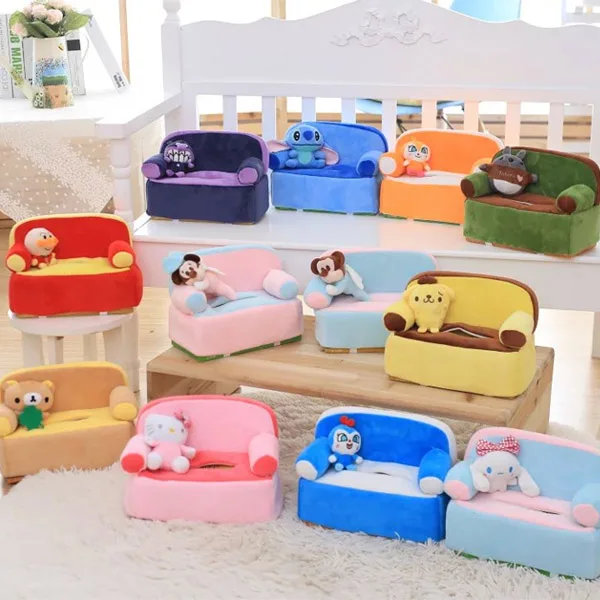 Candice guo cute plush toy sofa style tissue box cover Anpanman Cinnamoroll Totoro Stitch Rilakkuma Purin