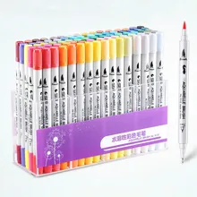 80 สี Dual Head เครื่องหมายสีน้ำแปรงชุดปากกา Waterbrush เครื่องหมายสำหรับ Professional Drawing ศิลปินเครื่องหมาย Art Supplies(China)